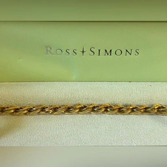 Ross-Simons Double Oval link bracelet in 18k Gold, 7 inch - Picture 2 of 9